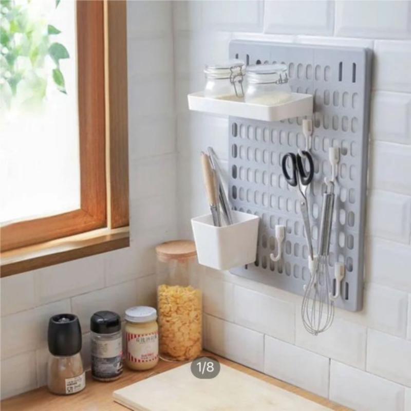 Kitchen Organiser Package Includes One Small Tray One Small Box And Hanging Hooks (random Color) Main Image